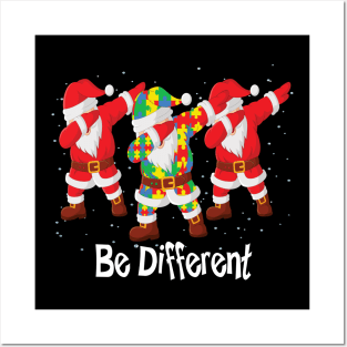 Be different Santa autism awareness christmas gift Posters and Art